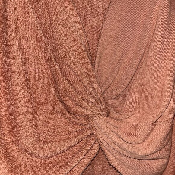 Aerie Twist Open Back Relaxed Fit Semi Cropped Sweatshirt,‎ SZ S Burnt Orange - Picture 5 of 11